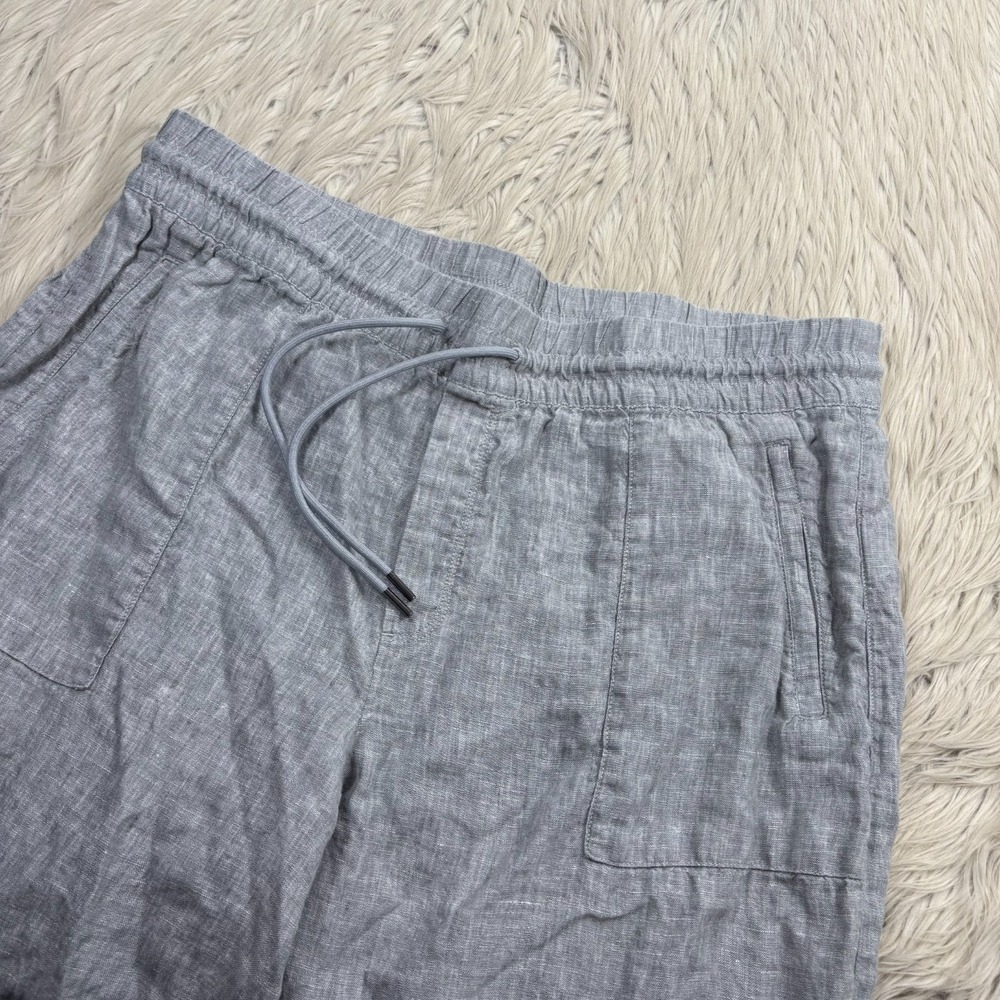 Athleta Women's XL Gray Retreat Linen High Rise Wide Leg Pant Resort Beach Boho - Picture 3 of 8